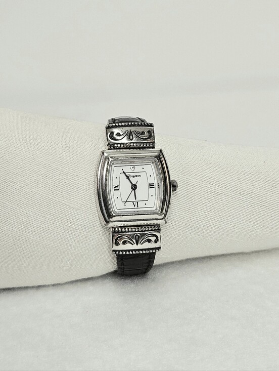 Brighton Accessories - Brighton 5-7" Watch Vintage Reversible Black Red Leather Silver Plated Waterford
